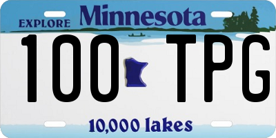 MN license plate 100TPG
