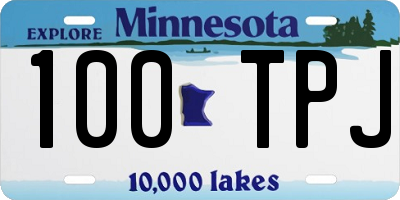 MN license plate 100TPJ