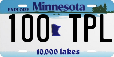 MN license plate 100TPL