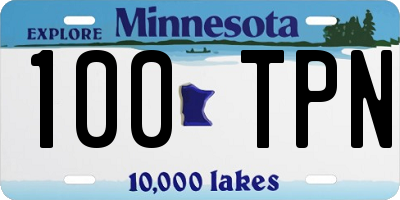 MN license plate 100TPN