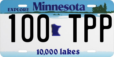 MN license plate 100TPP