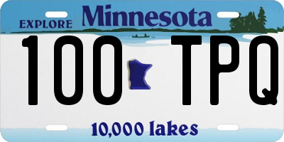 MN license plate 100TPQ