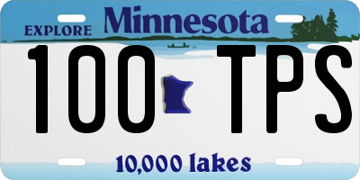 MN license plate 100TPS