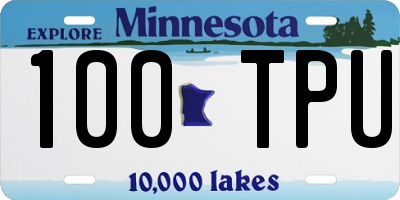 MN license plate 100TPU