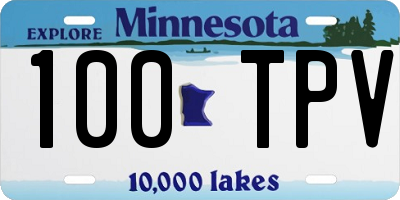 MN license plate 100TPV