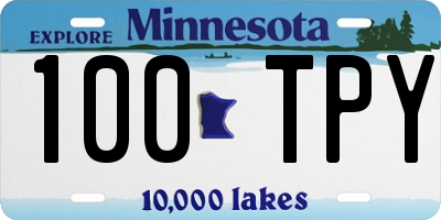 MN license plate 100TPY