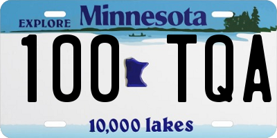 MN license plate 100TQA