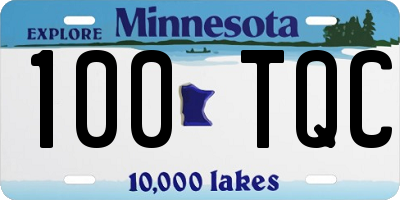 MN license plate 100TQC