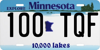 MN license plate 100TQF