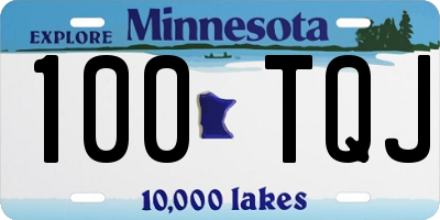 MN license plate 100TQJ
