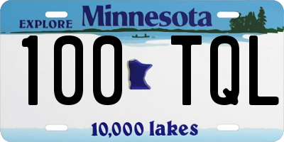 MN license plate 100TQL