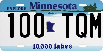 MN license plate 100TQM
