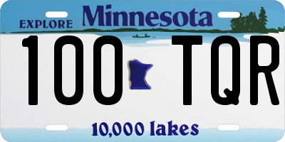MN license plate 100TQR
