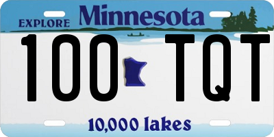 MN license plate 100TQT