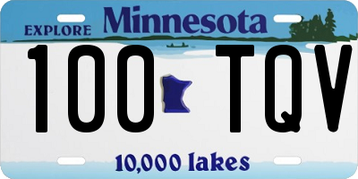 MN license plate 100TQV