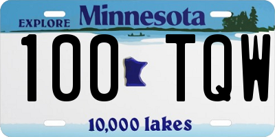 MN license plate 100TQW
