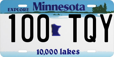 MN license plate 100TQY