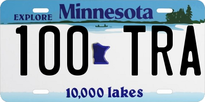 MN license plate 100TRA