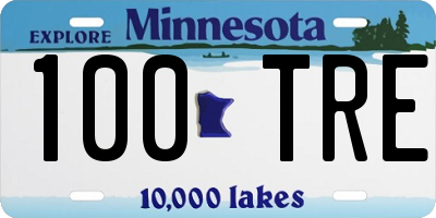 MN license plate 100TRE
