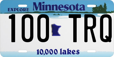 MN license plate 100TRQ