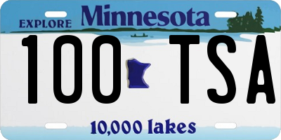 MN license plate 100TSA