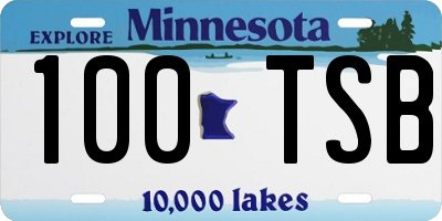 MN license plate 100TSB