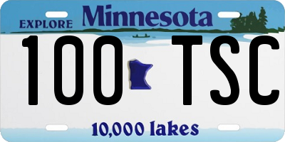 MN license plate 100TSC