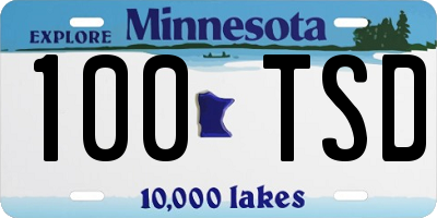 MN license plate 100TSD