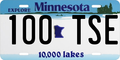 MN license plate 100TSE