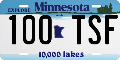 MN license plate 100TSF