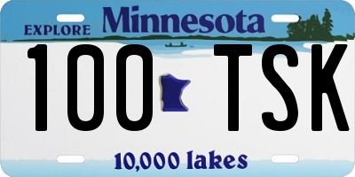 MN license plate 100TSK