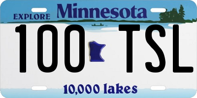 MN license plate 100TSL