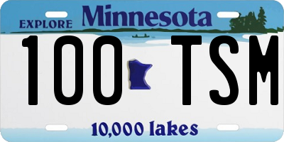 MN license plate 100TSM