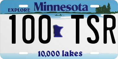 MN license plate 100TSR