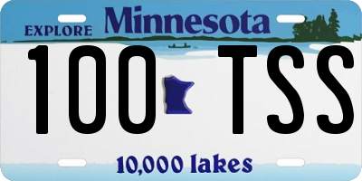 MN license plate 100TSS