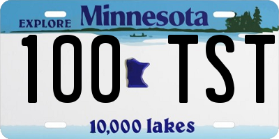 MN license plate 100TST