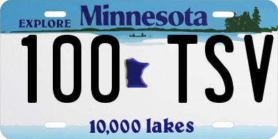 MN license plate 100TSV