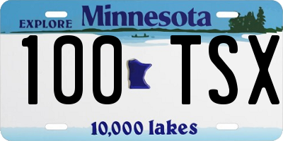 MN license plate 100TSX