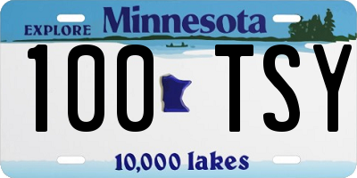 MN license plate 100TSY