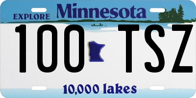 MN license plate 100TSZ