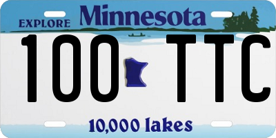 MN license plate 100TTC