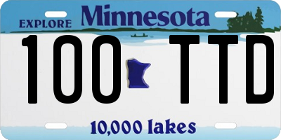 MN license plate 100TTD