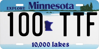MN license plate 100TTF