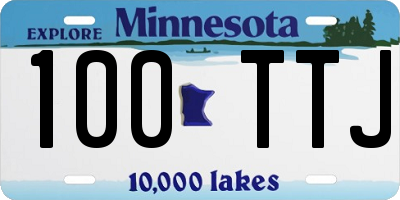 MN license plate 100TTJ