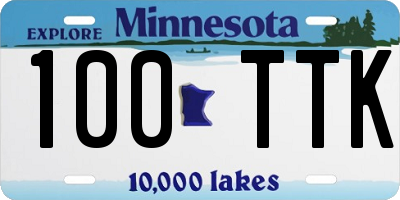 MN license plate 100TTK