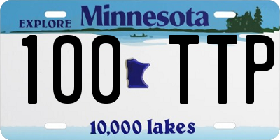 MN license plate 100TTP