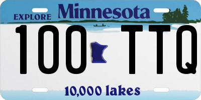 MN license plate 100TTQ
