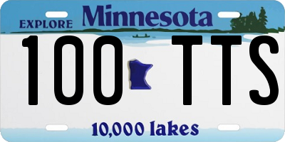MN license plate 100TTS