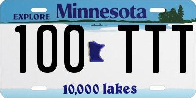 MN license plate 100TTT