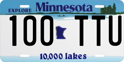 MN license plate 100TTU